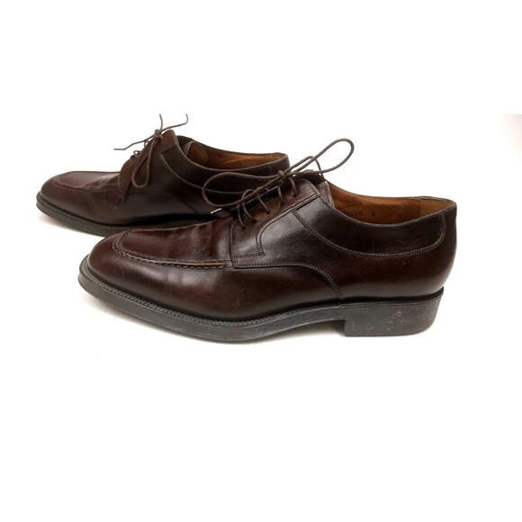 SANTONI US 9 MOC TOE APRON DERBY BROWN DRESS SHOES ITALY main image 8